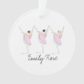 Persoonlijke naam Roze Ballerina Dance Girl Ornament (voorkant)