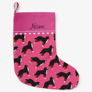 Persoonlijke naam roze Bernese Mountain-honden Kleine Kerstsok