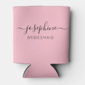 Persoonlijke naam Roze Bridesmaid Blikjeskoeler (Voorkant)