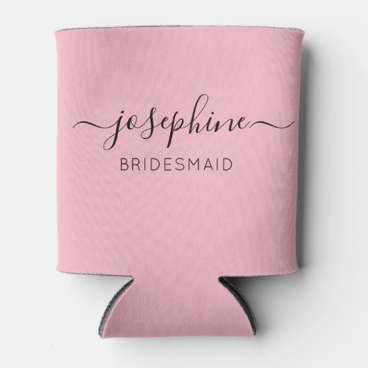 Persoonlijke naam Roze Bridesmaid Blikjeskoeler (Voorkant)