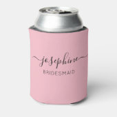 Persoonlijke naam Roze Bridesmaid Blikjeskoeler (Blikje Achterkant)