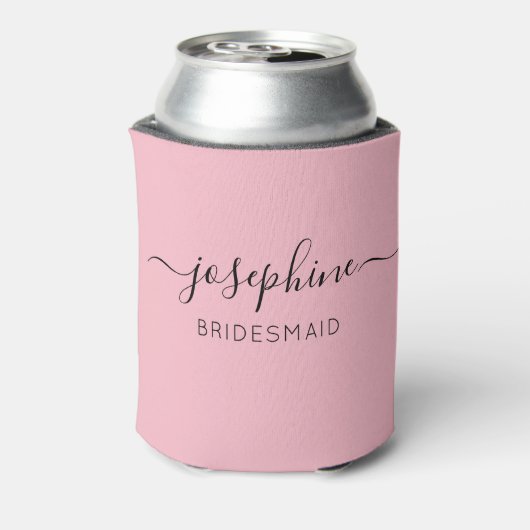 Persoonlijke naam Roze Bridesmaid Blikjeskoeler (Blikje Achterkant)