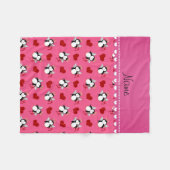 Persoonlijke naam roze cupid pinguins rood harten fleece deken (Voorkant (Horizontaal))