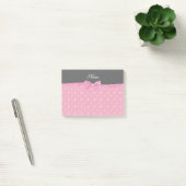 Persoonlijke naam roze diamanten roze boog post-it® notes (Kantoor)