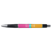 Persoonlijke naam roze en oranje pop pen (Voorkant)