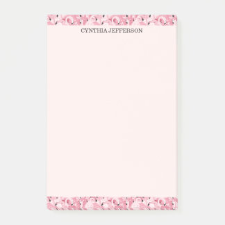Persoonlijke naam Roze Flamingo Tropisch Patroon Post-it® Notes