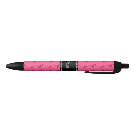 Persoonlijke naam roze flamingos zwarte inkt pen (Bodem)
