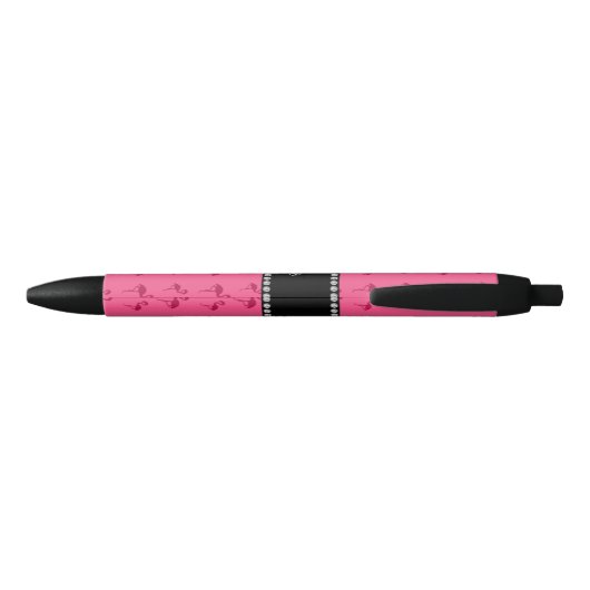 Persoonlijke naam roze flamingos zwarte inkt pen (Achterkant)