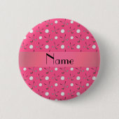 Persoonlijke naam roze golfballen ronde button 5,7 cm (Voorkant)