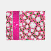 Persoonlijke naam roze golfballen t - shirts harte fleece deken (Voorkant (Horizontaal))