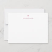 Persoonlijke naam roze hart notitiekaartje (Voorkant)