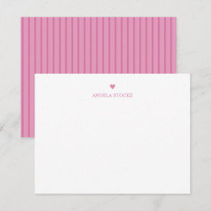 Persoonlijke naam roze hart notitiekaartje
