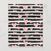Persoonlijke naam roze harten briefpapier (Achterkant)