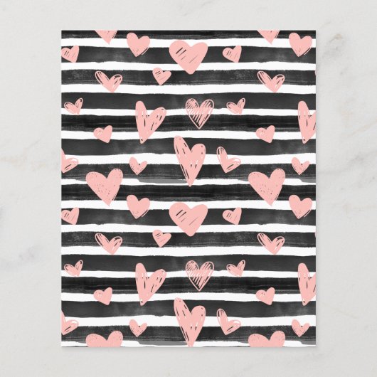 Persoonlijke naam Roze hartenpapier (Achterkant)