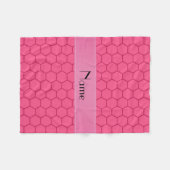Persoonlijke naam roze honingraat fleece deken (Voorkant (Horizontaal))