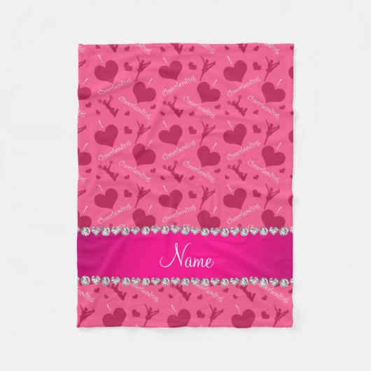 Persoonlijke naam roze i houdt van hoofdhart fleece deken (Voorkant)