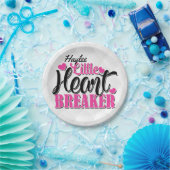 Persoonlijke NAAM Roze Kleine Hartbreker Papieren Bordje (Feest)