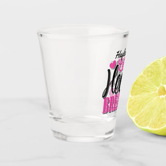Persoonlijke NAAM Roze Kleine Hartbreker Shot Glas (Links)