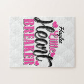 Persoonlijke NAAM Roze Little Heart Breaker Legpuzzel (Horizontaal)