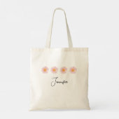 Persoonlijke naam Roze Madelief Bloemig Tote Bag (Achterkant)
