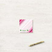 Persoonlijke naam + Roze/Magenta Stripes Patroon Post-it® Notes (Op bureau)