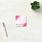 Persoonlijke naam + Roze/Magenta Stripes Patroon Post-it® Notes (Kantoor)