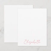 Persoonlijke naam roze notitiekaarten notitiekaartje (Voorkant / Achterkant)