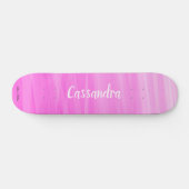 Persoonlijke naam roze ombre Unique Girly Persoonlijk Skateboard (Horizontaal)
