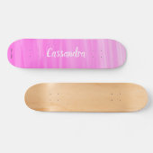 Persoonlijke naam roze ombre Unique Girly Persoonlijk Skateboard (Horizontaal)