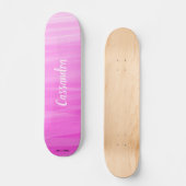 Persoonlijke naam roze ombre Unique Girly Persoonlijk Skateboard (Voorkant)
