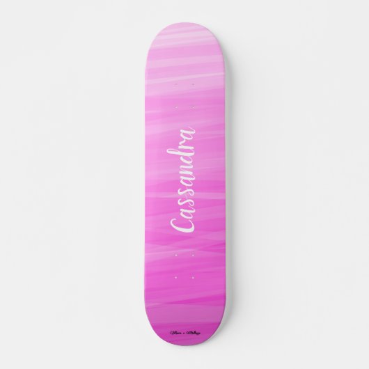 Persoonlijke naam roze ombre Unique Girly Persoonlijk Skateboard (Voorkant)