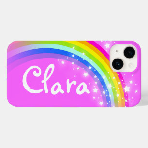Persoonlijke naam roze regenboogmeisjes ifoon Case-Mate iPhone 14 hoesje