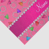 Persoonlijke naam roze regenboogring tissuepapier (Detail)