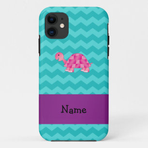 Persoonlijke naam roze schildpad iPhone 11 hoesje