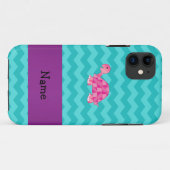 Persoonlijke naam roze schildpad Case-Mate iPhone case (Achterkant (horizontaal))