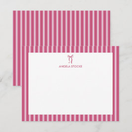 Persoonlijke naam roze strik notitiekaartje