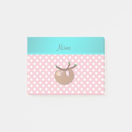 Persoonlijke naam roze strookpunten post-it® notes (Voorkant)
