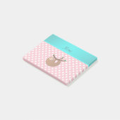 Persoonlijke naam roze strookpunten post-it® notes (Schuin)