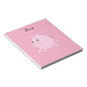 Persoonlijke naam roze varkensharten notitieblok (Schuin)