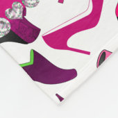 Persoonlijke naam roze, wit vrouwenschoenpatroon fleece deken (Hoek)