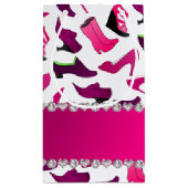 Persoonlijke naam roze, wit vrouwenschoenpatroon klein cadeauzakje (Achterkant)