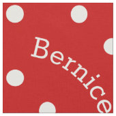 Persoonlijke naam Ruby Red Polka Dot Stof (Close Up)