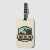 Persoonlijke naam Rustic Farmhouse Old Windmill Bagagelabel (Voorkant (verticaal))