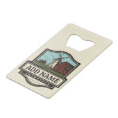 Persoonlijke naam Rustic Farmhouse Old Windmill Creditkaart Flessenopener (Voorkant Gekanteld)