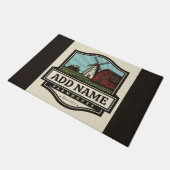 Persoonlijke naam Rustic Farmhouse Old Windmill Deurmat (Schuin)