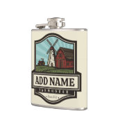 Persoonlijke naam Rustic Farmhouse Old Windmill Heupfles (Links)