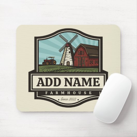 Persoonlijke naam Rustic Farmhouse Old Windmill Muismat (Met muis)