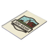 Persoonlijke naam Rustic Farmhouse Old Windmill Notitieboek (Linkerzijde)