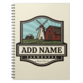 Persoonlijke naam Rustic Farmhouse Old Windmill Notitieboek (Voorkant)