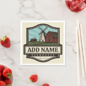 Persoonlijke naam Rustic Farmhouse Old Windmill Servet (Insitu)